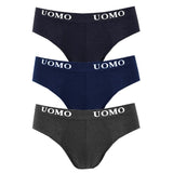 Uomo Ανδρικό Σλιπ Μαύρο/Γκρι/Μπλε 3Pack