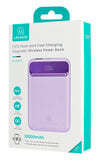 USAMS power bank US-CD214, 2x έξοδοι, wireless, 10000mAh, 20W, μωβ