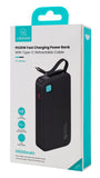 USAMS power bank CD224 με καλώδιο USB-C, 2x θύρες εξόδου, 10000mAh, 20W, μαύρο
