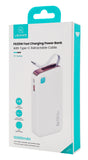 USAMS power bank CD224 με καλώδιο USB-C, 2x θύρες εξόδου, 10000mAh, 20W, λευκό
