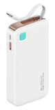 USAMS power bank CD224 με καλώδιο USB-C, 2x θύρες εξόδου, 10000mAh, 20W, λευκό