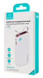 USAMS power bank CD225 με καλώδιο Lightning, 2x θύρες εξόδου, 10000mAh, 20W, λευκό