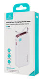 USAMS power bank CD225 με καλώδιο Lightning, 2x θύρες εξόδου, 10000mAh, 20W, λευκό