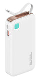 USAMS power bank CD225 με καλώδιο Lightning, 2x θύρες εξόδου, 10000mAh, 20W, λευκό