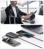 USAMS power bank CD228 με 2x καλώδια, 2x θύρες εξόδου, 10000mAh, 20W, ασημί
