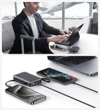 USAMS power bank CD228 με 2x καλώδια, 2x θύρες εξόδου, 10000mAh, 20W, ασημί