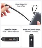 USAMS power bank CD228 με 2x καλώδια, 2x θύρες εξόδου, 10000mAh, 20W, ασημί