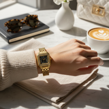 Vintage Γυναικείο Ρολόι Irina Gold Black με Μεταλλικό Μπρασελέ