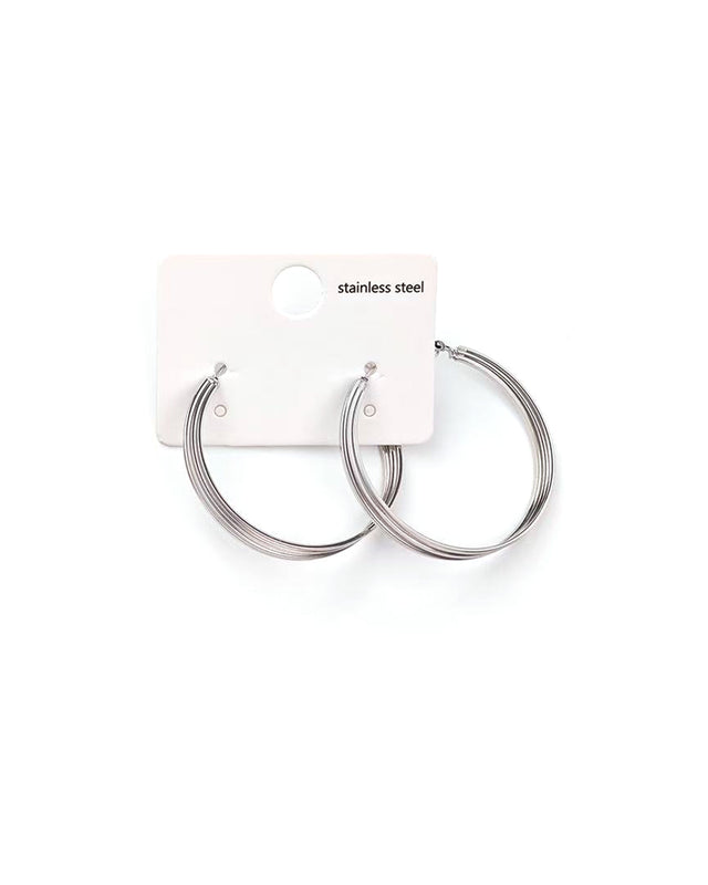 Καρφωτό σκουλαρίκι  WW-S568 - Ασημί