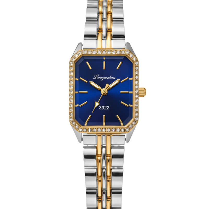 Vintage Γυναικείο Ρολόι Diva Blue με Χρυσό Μεταλλικό Μπρασελέ