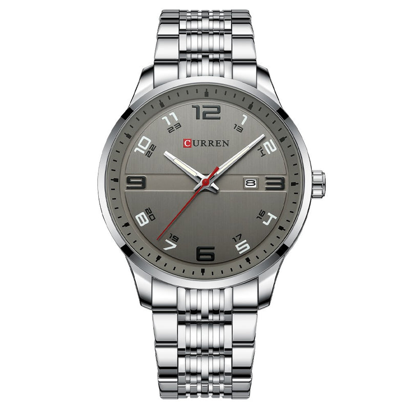 Curren 8411 Silver Grey Ρολόι με Γκρι Καντράν και Ασημένιο Μπρασελέ