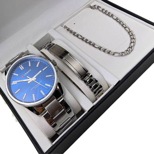 Ανδρικό Σετ Δώρου SD034 με Ρολόι και Αλυσίδα