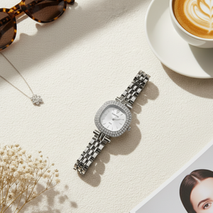 Vintage Γυναικείο Ρολόι Rey Silver με Ασημί Μεταλλικό Μπρασελέ