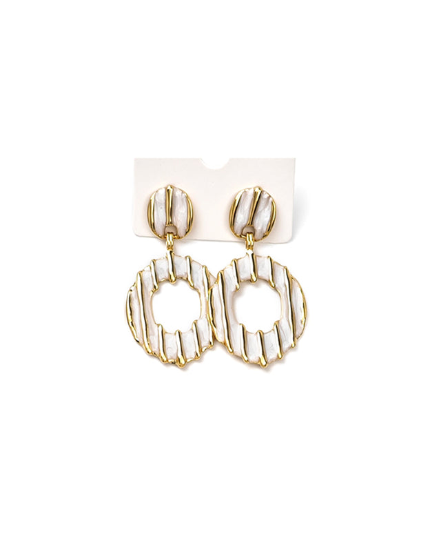 Κρεμαστό σκουλαρίκι OO-S431 - Ασπρο