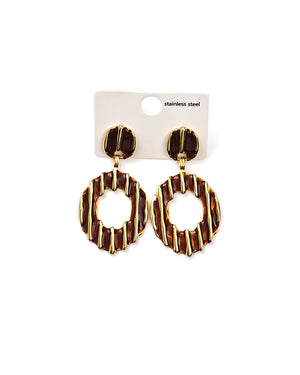 Κρεμαστό σκουλαρίκι OO-S431 - Καφέ