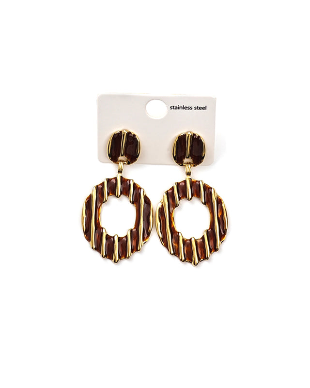 Κρεμαστό σκουλαρίκι OO-S431 - Καφέ