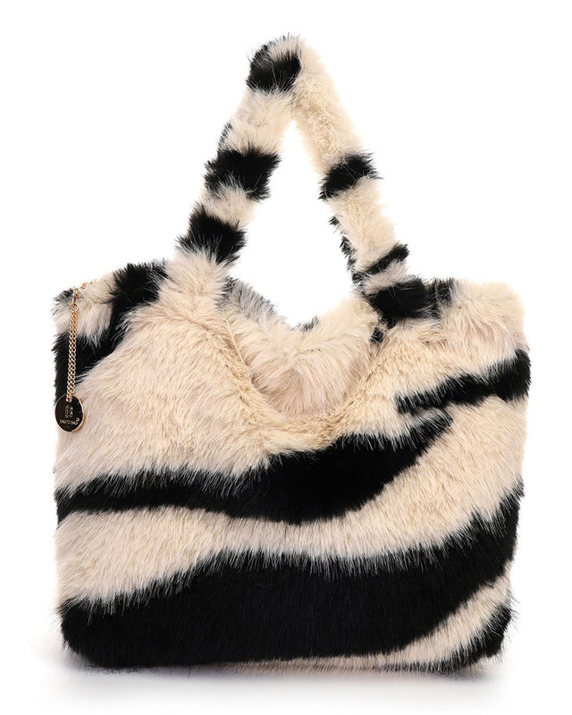 Γούνινη τσάντα ώμου XY-2408 - Μπέζ