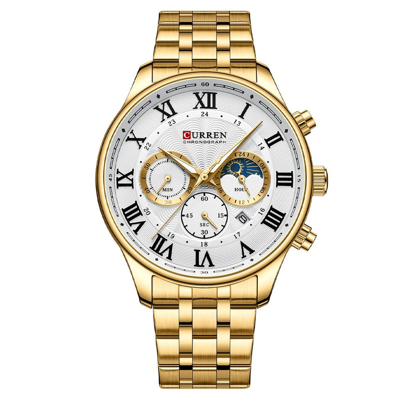 Curren 8427 Gold Ρολόι με Λευκό Καντράν και Χρυσό Μπρασελέ