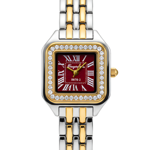 Vintage Γυναικείο Ρολόι Irina Silver Gold Red με Μεταλλικό Μπρασελέ