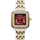 Vintage Γυναικείο Ρολόι Irina Silver Gold Red με Μεταλλικό Μπρασελέ