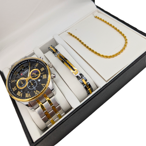 Ανδρικό Σετ Δώρου SD048 με Ρολόι και Αλυσίδα