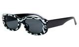 Дамски слънчеви очила Ace Simons с черна рамка с бели шарки и черни стъкла SN-172