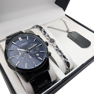 Ανδρικό Σετ Δώρου SD038 με Ρολόι και Κολιέ