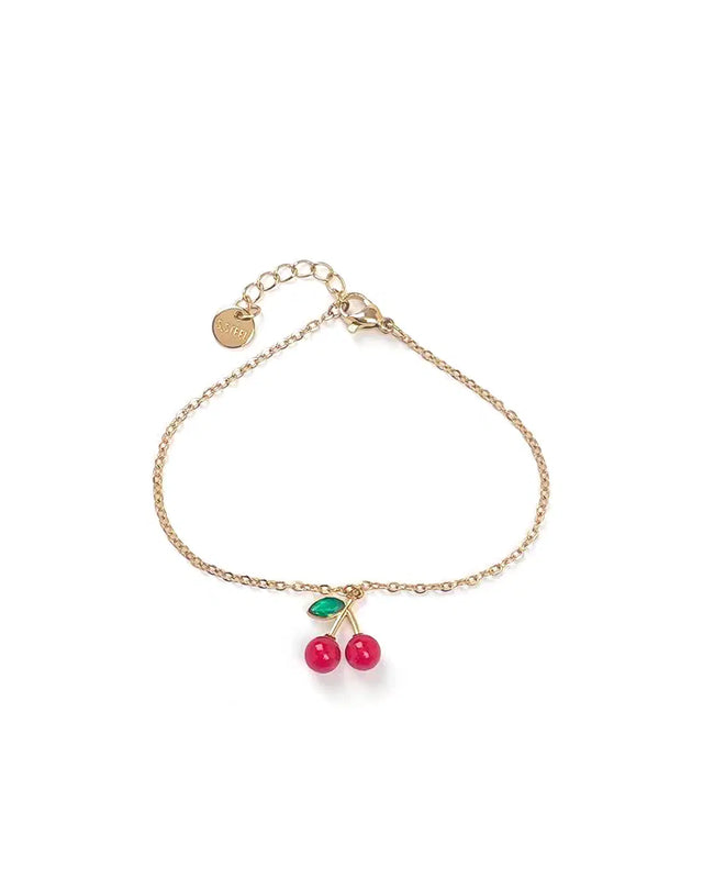 Βραχιόλι με διακοσμητικό κεράσι ADL-B156 - Χρυσό