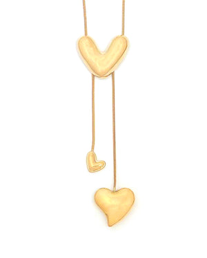 Κολιέ με καρδιές WF-K383 - Χρυσό