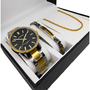 Ανδρικό Σετ Δώρου SD050 με Ρολόι και Αλυσίδα