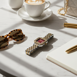 Vintage Γυναικείο Ρολόι Irina Silver Gold Red με Μεταλλικό Μπρασελέ