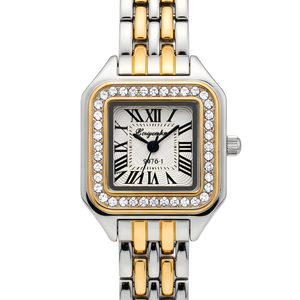 Vintage Γυναικείο Ρολόι Irina Silver Gold White με Μεταλλικό Μπρασελέ