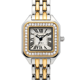 Vintage Γυναικείο Ρολόι Irina Silver Gold White με Μεταλλικό Μπρασελέ