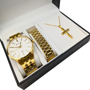 Ανδρικό Σετ Δώρου SD044 με Ρολόι και Σταυρός