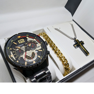 Ανδρικό Σετ Δώρου SD026 με Ρολόι και Σταυρό