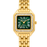 Vintage Γυναικείο Ρολόι Irina Gold Green με Μεταλλικό Μπρασελέ