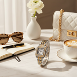 Vintage Γυναικείο Ρολόι Irina Silver Gold White με Μεταλλικό Μπρασελέ