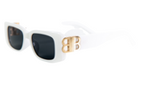 Дамски слънчеви очила Ace Simons с бяла рамка и черни лещи SN-166