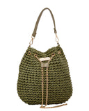 Ψάθινη τσάντα ώμου 935 - Πράσινο