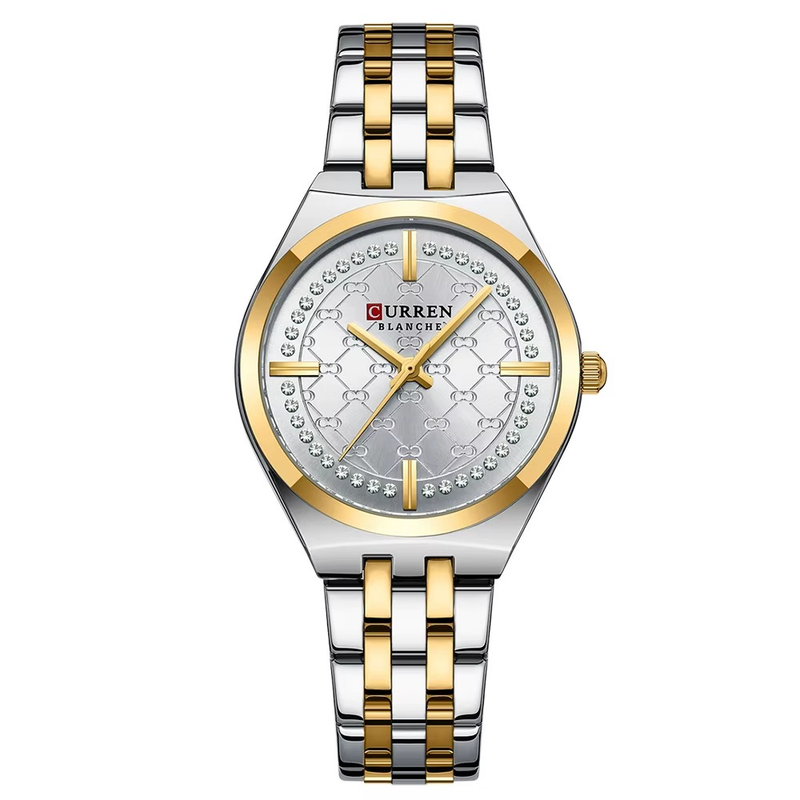 Curren C9091 Silver White Γυναικείο Ρολόι με Ασημί Καντράν