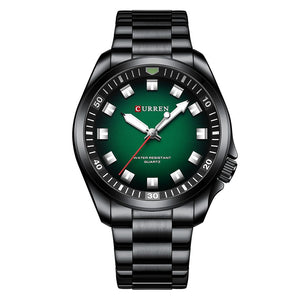 Curren 8451 Black Green Ρολόι με Πράσινο Καντράν και Μαύρο Μπρασελέ