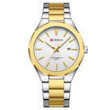 Curren RD-202 Gold White Ρολόι με Λευκό Καντράν και Χρυσό Μπρασελέ