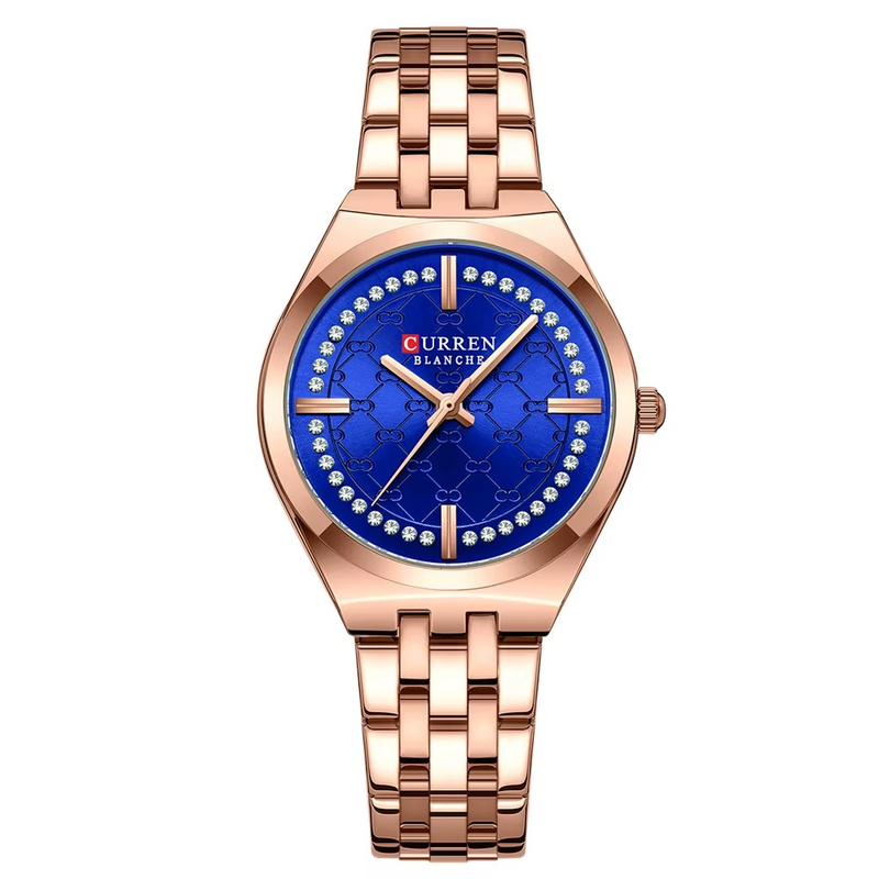 Curren C9096 Bronze Blue Γυναικείο Ρολόι με Λευκό Καντράν