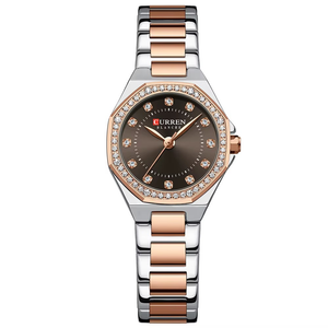 Curren C9100 Bronze Γυναικείο Ρολόι με Καφέ Καντράν