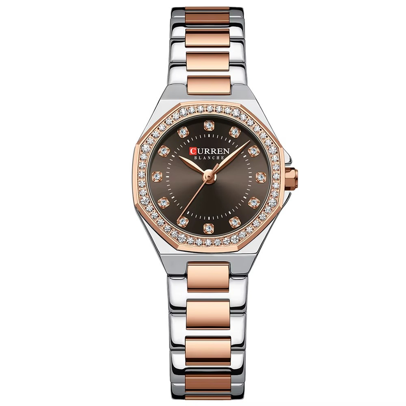Curren C9100 Bronze Γυναικείο Ρολόι με Καφέ Καντράν