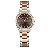 Curren C9100 Bronze Γυναικείο Ρολόι με Καφέ Καντράν