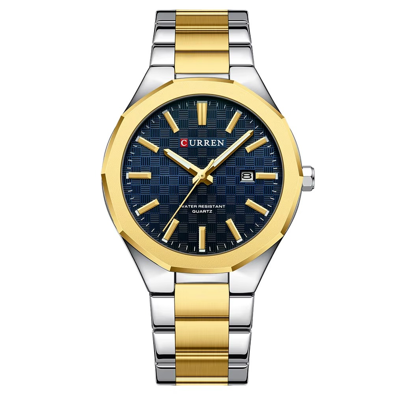 Curren RD-202 Gold Blue Ρολόι με Μπλε Καντράν και Χρυσό Μπρασελέ