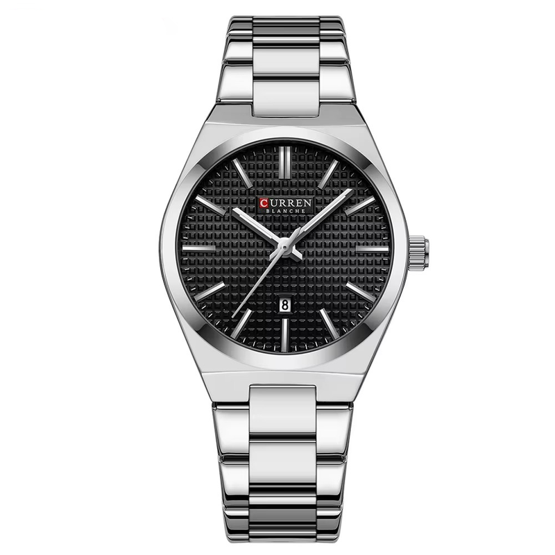 C8493 Silver Black Curren Γυναικείο Ρολόι με Μεταλλικό Μπρασελέ