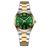 C9095 Gold Green Curren Γυναικείο Ρολόι με Μεταλλικό Μπρασελέ