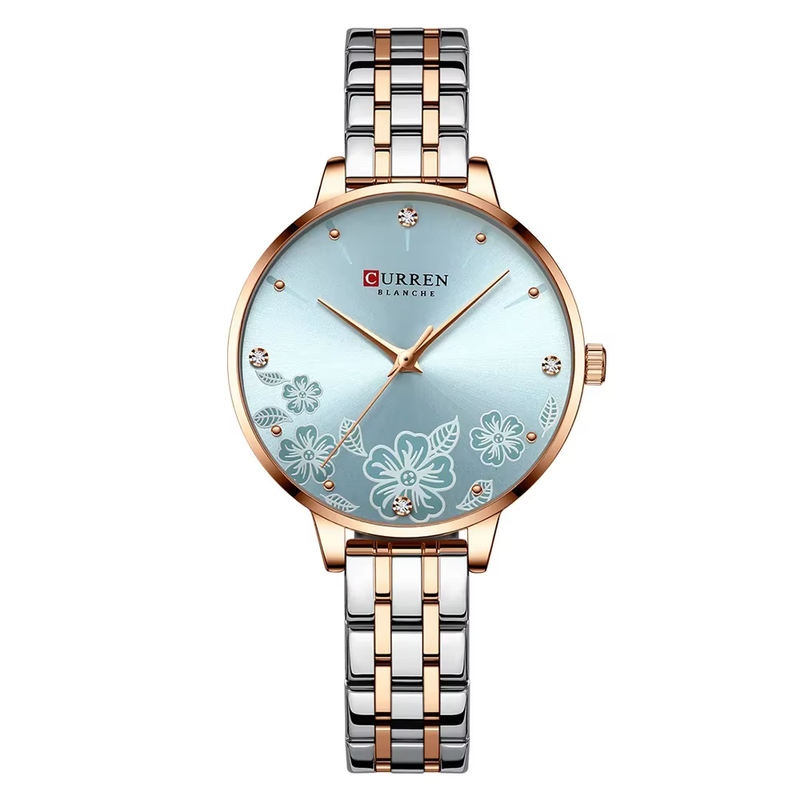 Curren C9068 Silver Blue Γυναικείο Ρολόι με Γαλάζιο Καντράν